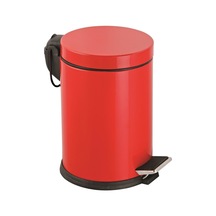Onno Kırmızı Pedallı Çöp Kovası 5 Litre Açık Gri