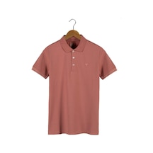 Erkek Gül Kurusu Basic Slim Fit Polo Yaka T-shirt Gül Kurusu
