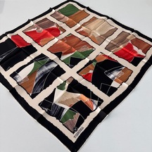 Vissona Twill İpek Eşarp Ipk0206-7123 Çok Renkli
