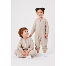 Babyhola Çocuk Uyku Tulumu 1-8 Yaş Unisex Uzun Kollu 1 Tog %100 Pamuk Müslin 2706 Bej