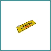 Trendexa Küstüm Sana Yazılı Sarı Dekor Plaka Vantuzlu Cam Süsü 22x7.5cm Ks2 Mac