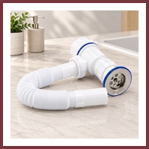 Storeşahin Paslanmaz Taşlı Körüklü Lavabo Sifon Shn0720