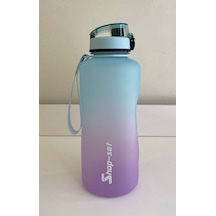 Shop-Set 2000 Ml Tritan Motivasyonlu Su Matarası Süzgeçli Lila - Açık Mavi