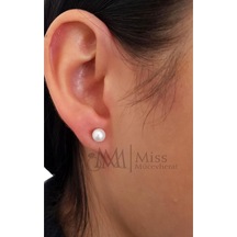 Gümüş İnci Küpe 6 Mm