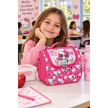 Hello Kitty Termal Isı Yalıtımlı Beslenme Çantası Çocuk Okul Yemek Çantası Pembe 24x22x14 Cm Çok Renkli