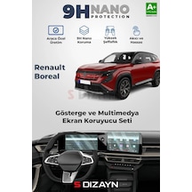 S-dizayn Renault Boreal 9h Nano Gösterge Ve Multimedya Ekran Koruyucu 2'li Set Parlak 2025 Üzeri A