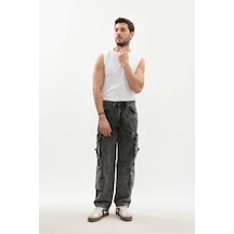 Banny Jeans Erkek Kargo Cepli Jean Pantolon Gri