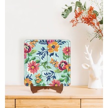 Bk Gift Çiçekler Tasarımlı Ahşap Standlı Puzzle Çerçeve-5
