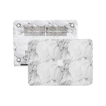 Macbook Air M1 Kılıfı A2337 Uyumlu 13 İnç Premium Deri Kaplama Mermer Desenli Hard Case A2179 A1932 Sert Koruyucu Kapak Çizilme Ve Darbe Koruma Kılıfı Beyaz Belirtilmemiş