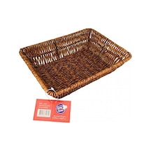 Hasır Dikdörtgen Sepet Rattan Ekmek Sepeti - Meyve Sepeti 26x20x7 Hasır