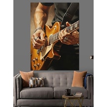 Ahşap Tablo Gitar Çalan Adam Eller