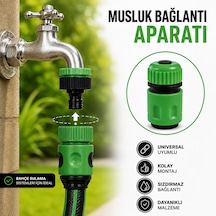 Cina Max 1/2 Yeşil Hortum Hızlı Bağlantı Aparatı Bahçe Musluk Adaptörü Kilitli Konnektör 0