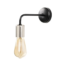 Rys Retro Metal Krom Siyah Dekoratif Modern Duvar Aplik Siyah