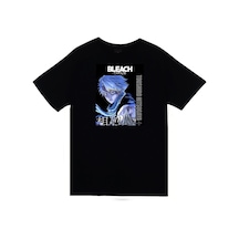 Stoned&Fame Bleach Tōshirō Hitsugaya Anime Baskılı Unisex %100 Pamuk Siyah T-shirt SIYAH Siyah