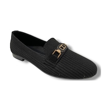 C-shoes 3106-25 Triko T Taşlı Toka Kadın Babet Sıyah