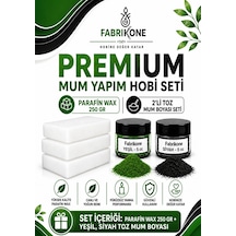 Premium Mum Yapım Hobi Seti - Parafin Wax 250 Gr - 2'li Toz Mum Boyası Seti - Yeşil, Siyah Bkfabpw2502ys Karışık