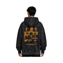 Sevbano Peaky Blinders Thomas Shelby Dizi Baskılı Unisex Oversize Yıkamal Siyah