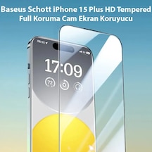 Baseus Schott İphone 15 Plus Hd Tempered Full Koruma Cam Ekran Koruyucu- 5775