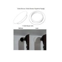 Beyaz Soba Bacası Kapatma Kapağı Sert Plastik Düz Model