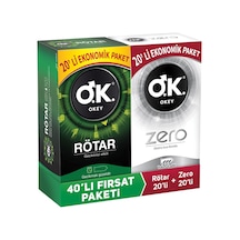 Okey Rötar Prezervatif 20'li + Zero Prezervatif 20'li