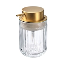 Gold Başlıklı Sıvı Sabunluk Meridyendukkan Cam Altın Rengi 350 Ml