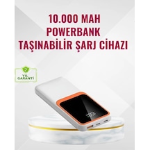 Mey İthalat Powerbank 10000 Mah Çift Usb Çıkışlı, Type-c Girişli, Şık Beyaz Tasarım Çok Renkli