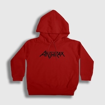 Presmono Unisex Çocuk Anthrax Kapüşonlu Sweatshirt Kırmızı