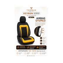Toyota Corolla Efsane 1993-1998 Uyumlu Veron Serisi Siyah Sarı Tay Tüyü Koltuk Kılıfı
