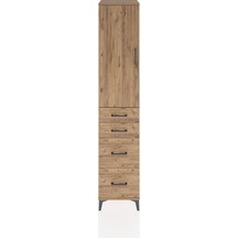 Hyperion Dolap 2 Raflı 4 Çekmeceli Tek Askılı 44x44x221 Çam-çam Çam