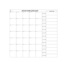 Aylık Planlayıcı Manyetik Duvar Stickerı Takvim Plan Çizelgesi Bx40 124-Pembe
