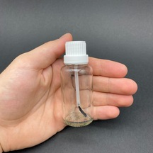 30 Cc Fırçalı Cam Şişe - Şeffaf - 30 Ml Boş Oje Şişesi X 3 Adet