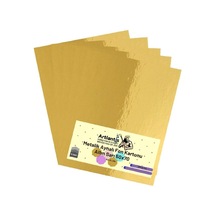 Ayrex Altın Sarı 50x70 Metalik Aynalı Fon Kartonu 5 Adet 1 Paket Artlantis Aynalı Metalik Fon Kartonu