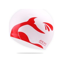 Erkek Ve Kadın İçin Büyütülmüş Versiyon Yunus Desenli Silikon Yüzme Bonesi Beyaz