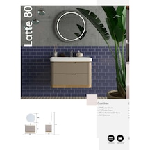 Evros Latte 80 Cm Banyo Dolabı Kahve