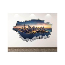 Şehir Ve Doğa Manzaraları Full Hd Baskı 3d Modern Duvar Sticker