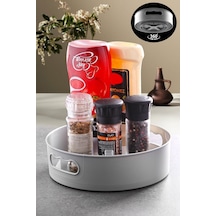 Kitchen Life 360 Derece Dönen Banyo&buzdolabı Düzenleyici Tepsi Gri
