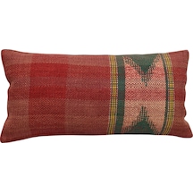 Zehra Abla Halı Yeni El Dokuma Dekoratif Lumbar Kilim Kırlent Yastık Kılıfı 6653 Çok Renkli