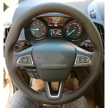 Ford B-Max Kırmızı Ipli Dikmeli Direksiyon Kılıfı (10.5Cm)