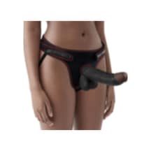 Lilitu Shop 21.5 CM Belden Bağlamalı İçi Dolu Zenci Strapon Dildo