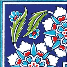 Armada Çini 10x10 Cm Ksk 18 Osmanlı Yaprak Desen Çini Bordür Köşe