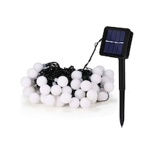 Opak Sarı Güneş Enerjili 7 Metre 49 Led Bahçe Teras Parti Balkon Süsü Aydınlatma Lambası Amber - Beyaz - Mavi
