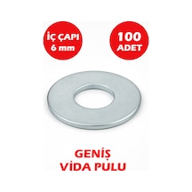 6mm Delikli Geniş Pul 100 Adet 1
