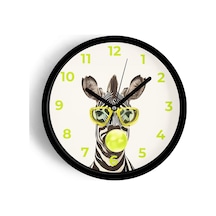 Zebra Tasarım Modern Duvar Saati - 30cm - Önü Camlı Siyah Kasa - Sessiz Mekanizma-jh0883 Siyah