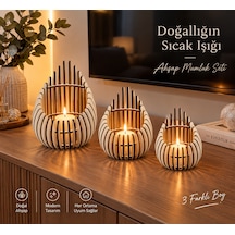 Ahşap Mumluk Seti