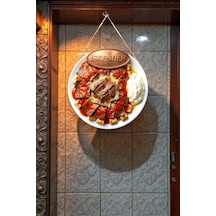 İskender Temalı İpli İpli Mdf Ahşap Kapı Duvar Süsü, Restoran, Salon, Mutfak Dekoratif Tablo