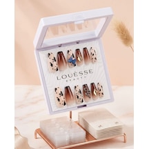 Louésse Wild Charm Takma Tırnak Seti 12 Li Leopar Desenli Ombre Taşlı Trend Model