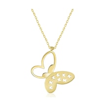 ​​Gümüş Gold Kelebek Kadın Kolye (510925023)