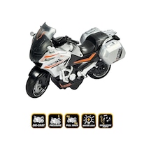 My66-m2241 Çek Bırak Sesli Ve Işıklı 1:10 Die-cast Clasic Güvenlik Motosiklet