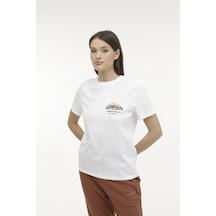 Lumberjack Wl Vına-b 11od15 3fx Beyaz Kadın Kısa Kol T-shirt 000000000101362034