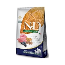 N&D Düşük Tahıllı Kuzu Etli Yaban Mersinli Orta ve Büyük Irk Yetişkin Köpek Maması 12 KG